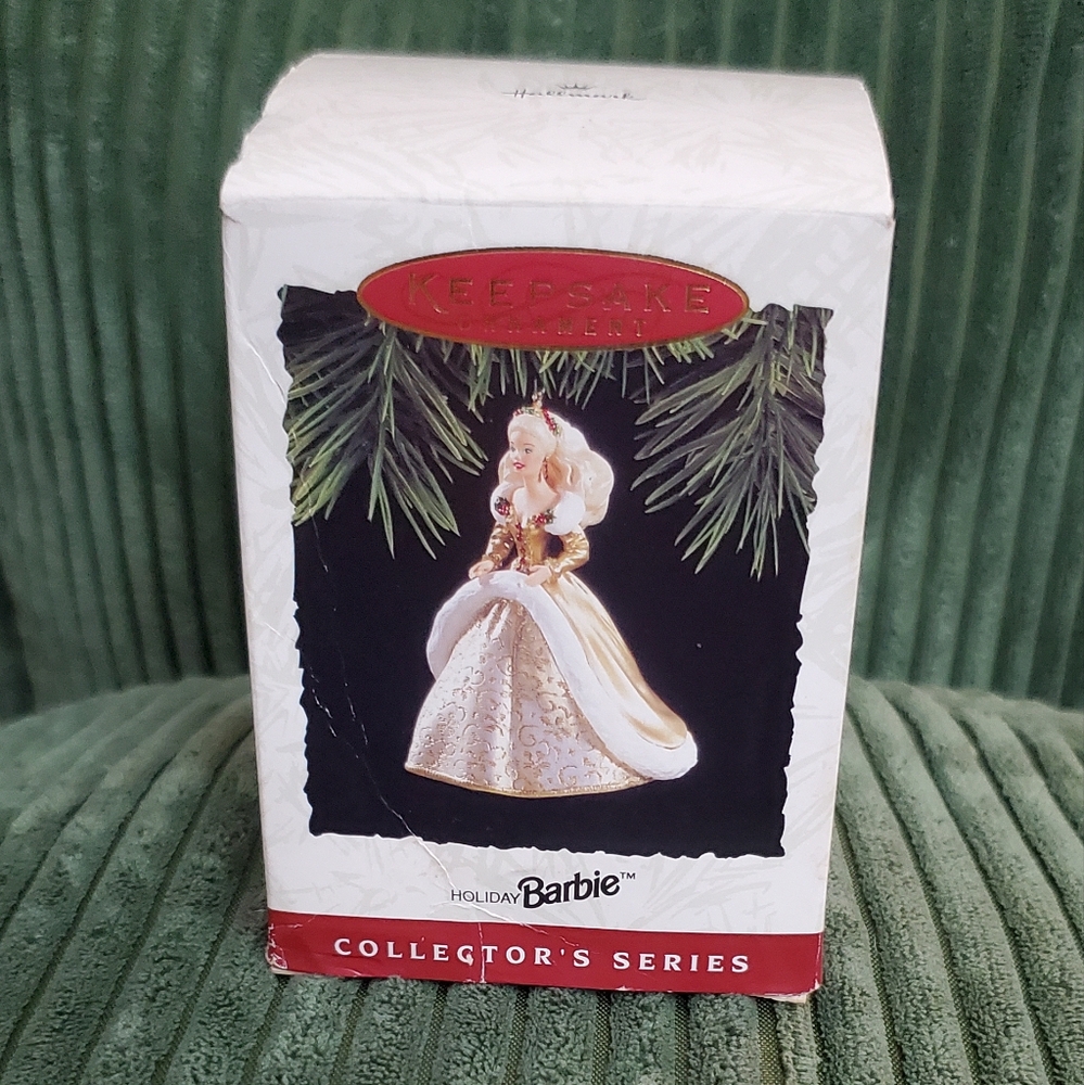 Barbie Collector's Series Holiday Ornament - Gold and White